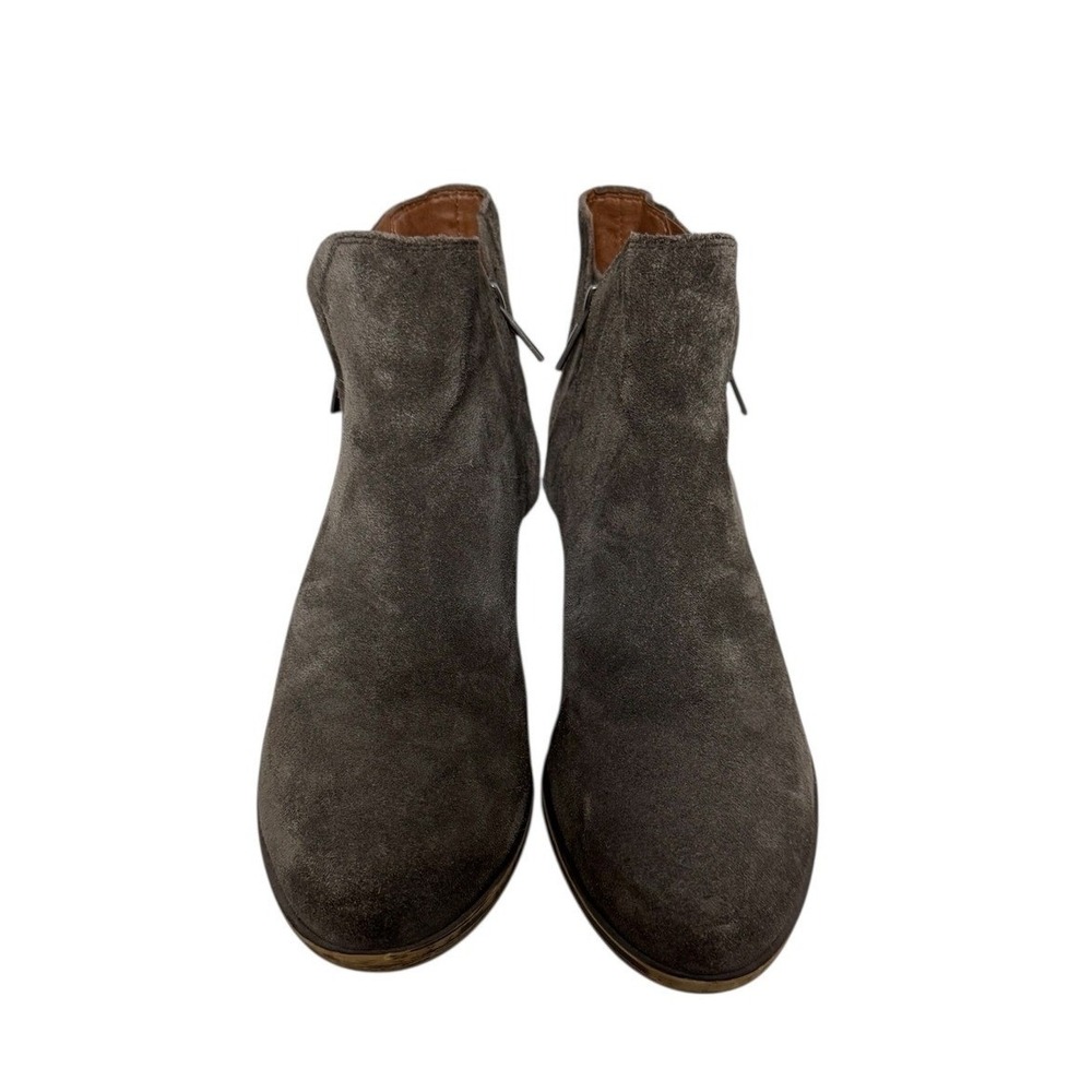 Lucky Brand Suede Winter‎ Casual Side Zip Low Heel Ankle Boots 7.5 Brown Gray - Picture 6 of 12